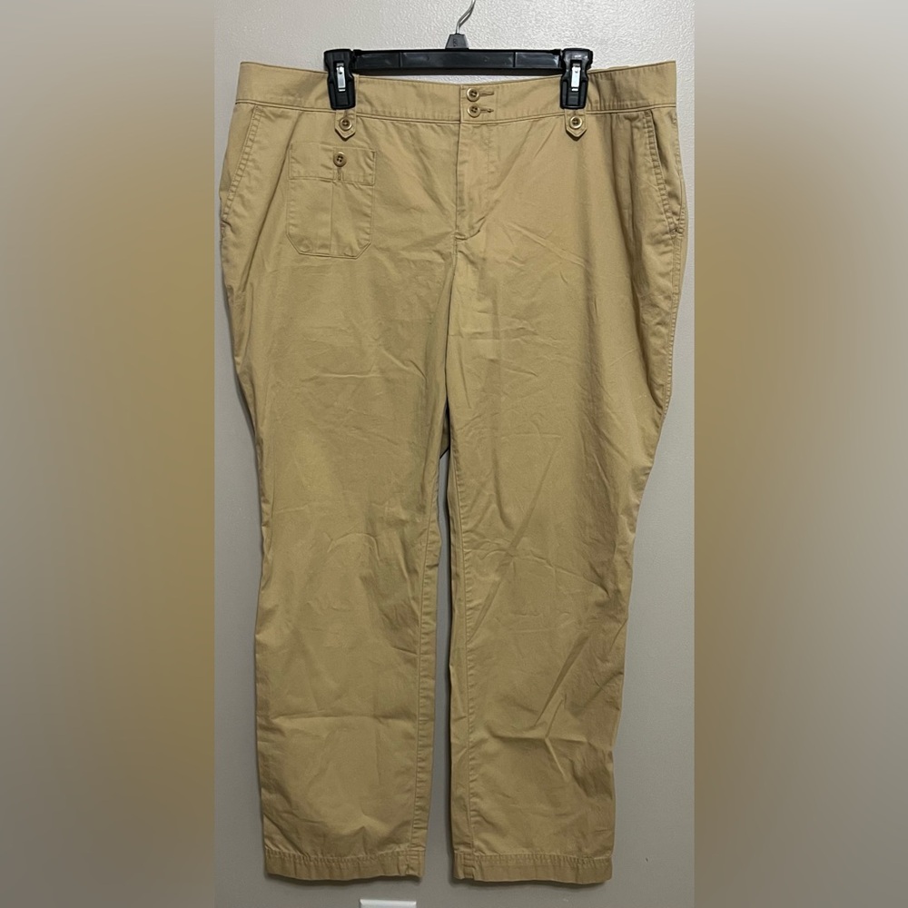 Lauren Ralph Lauren beige casual cotton pants pockets Size 16W